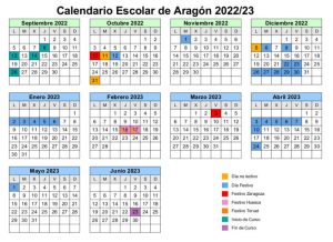 Calendario curso 22/23 Aragón