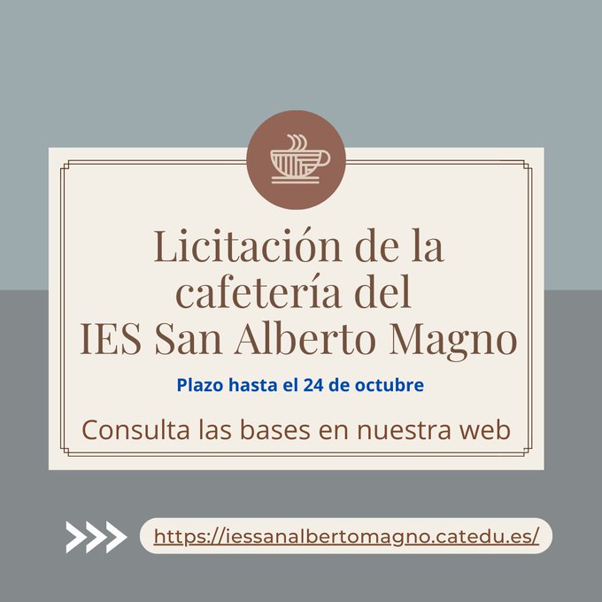 Licitación del servicio de cafetería del instituto – . SAN ALBERTO  MAGNO